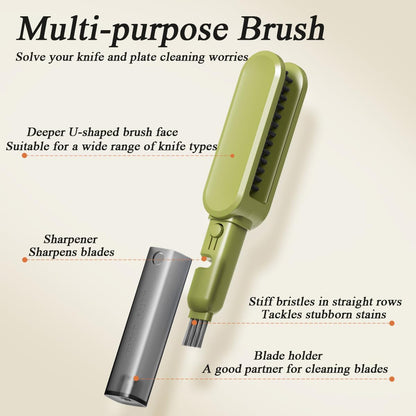 Knife blade cleaning brush