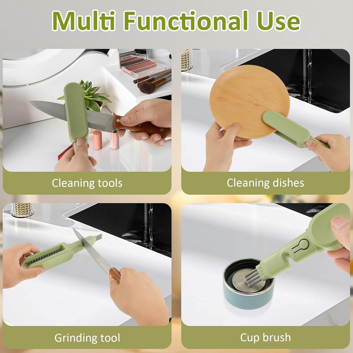 4-in-1 U-shaped cutlery cleaning brush