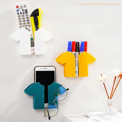 Wall mounted storage holder, Wall-mounted T-shirt Shape Punch-Free Storage Rack Box