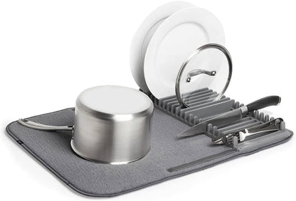 Space-saving dish drying rack