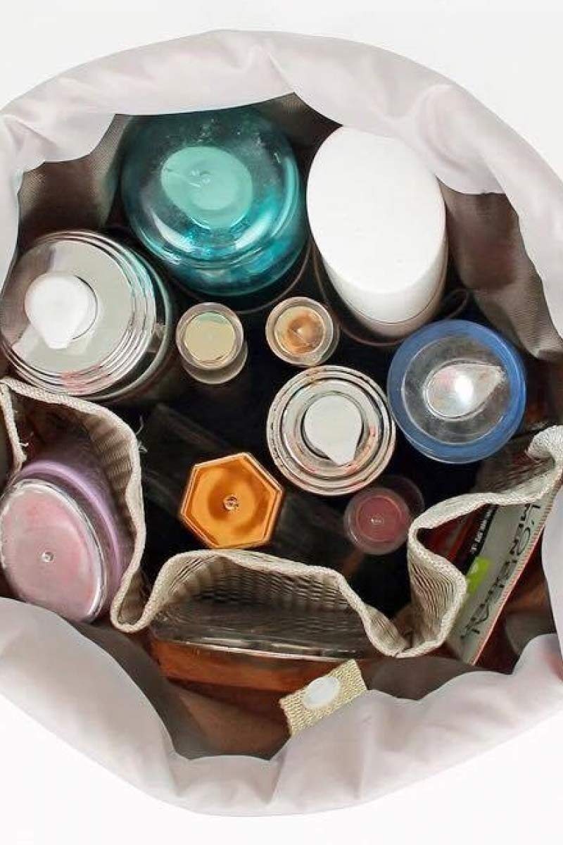 Large capacity drawstring makeup bag