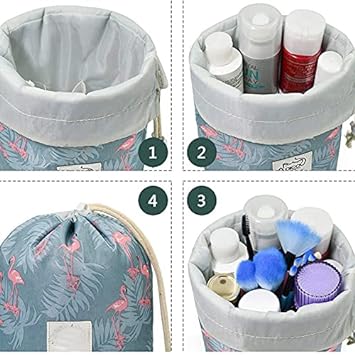 Drawstring makeup bag made of durable polyester