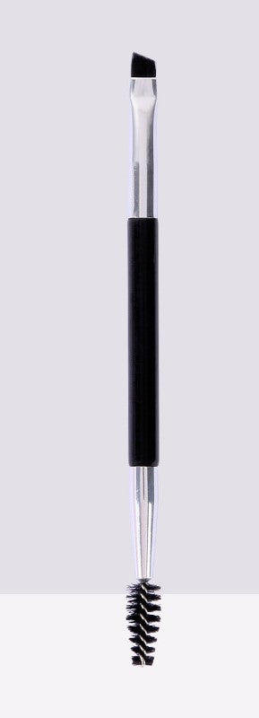 Dual ended eyebrow brush in black