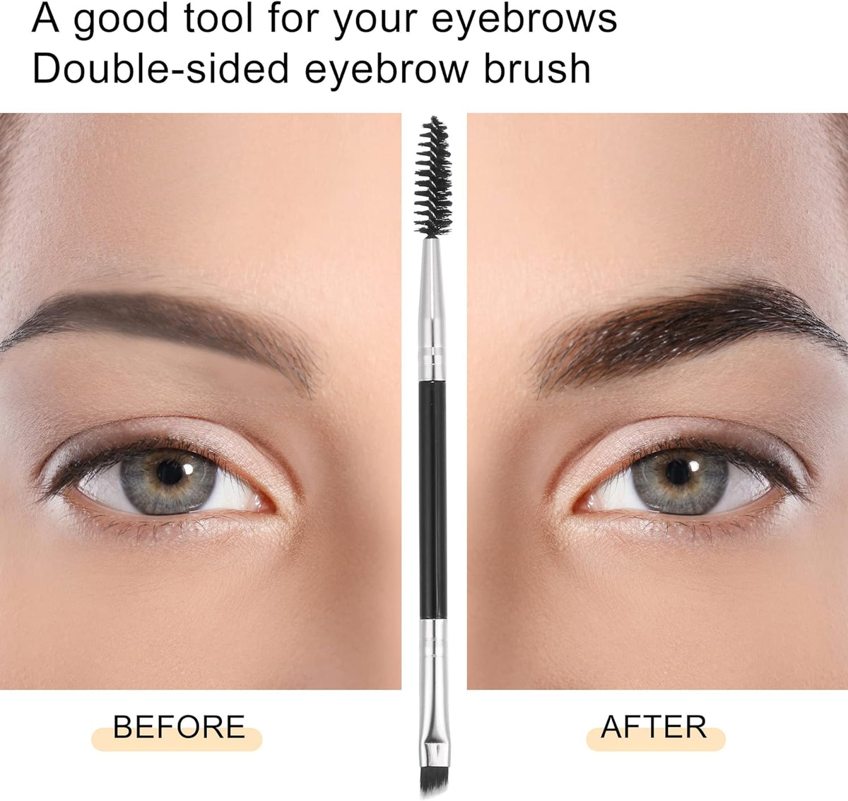 Makeup brush for eyebrows and eyeliner