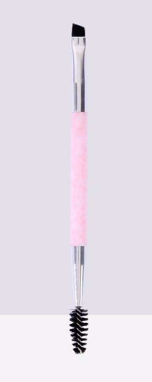 Dual ended eyebrow brush in pink