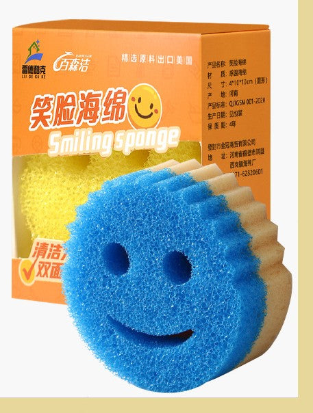 Dual sided cleaning sponge in blue