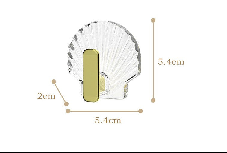 Shell Design Adhesive Hooks (4 Pcs)