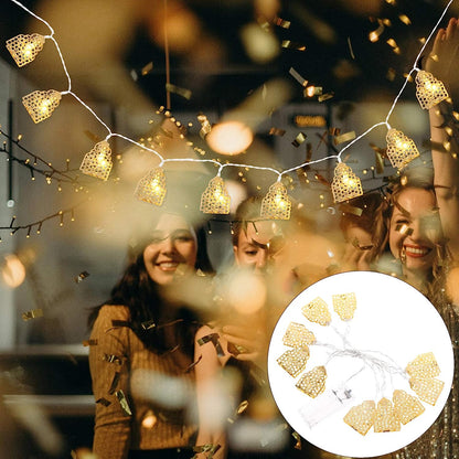 Eid LED string lights with hollow metal design for Islamic decoration