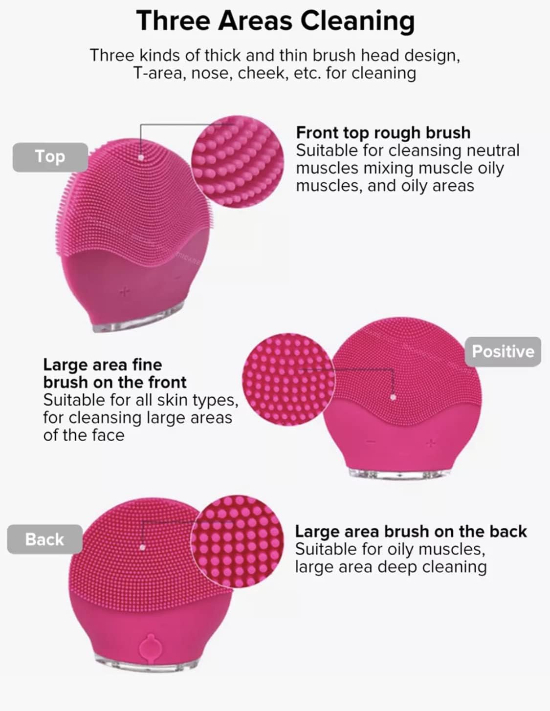 Silicone electric face brush
