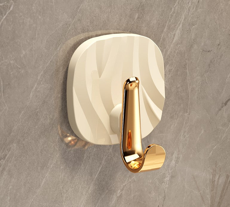 Elegant square hooks, beige with gold hook