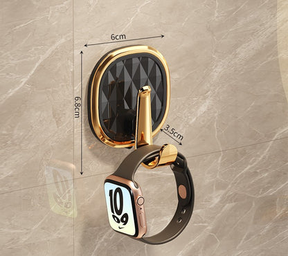 Elegant square hooks, black with gold