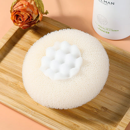 Exfoliating bath sponge in ivory