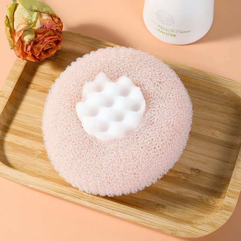 Exfoliating bath sponge in pink