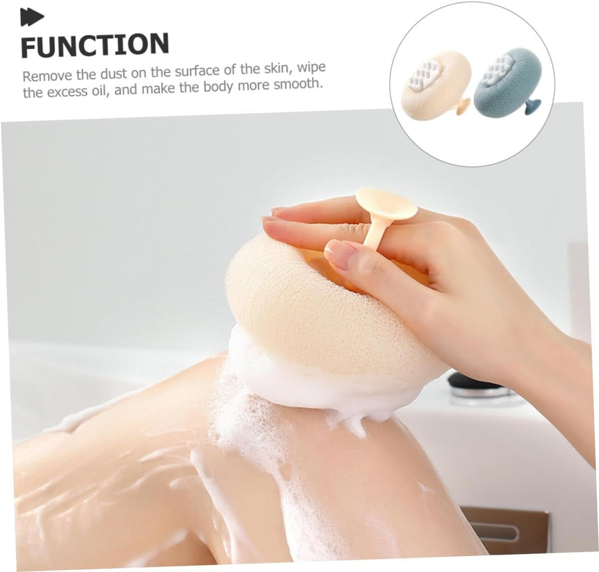 Shower exfoliating sponge