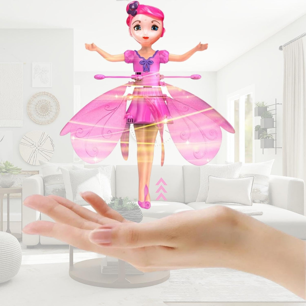 Flying fairy toy for indoor play