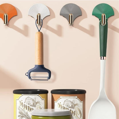 Fan-shaped adhesive hooks display