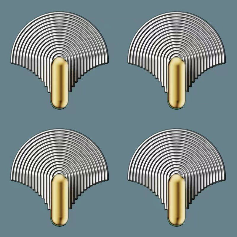 Fan-shaped adhesive hooks in grey