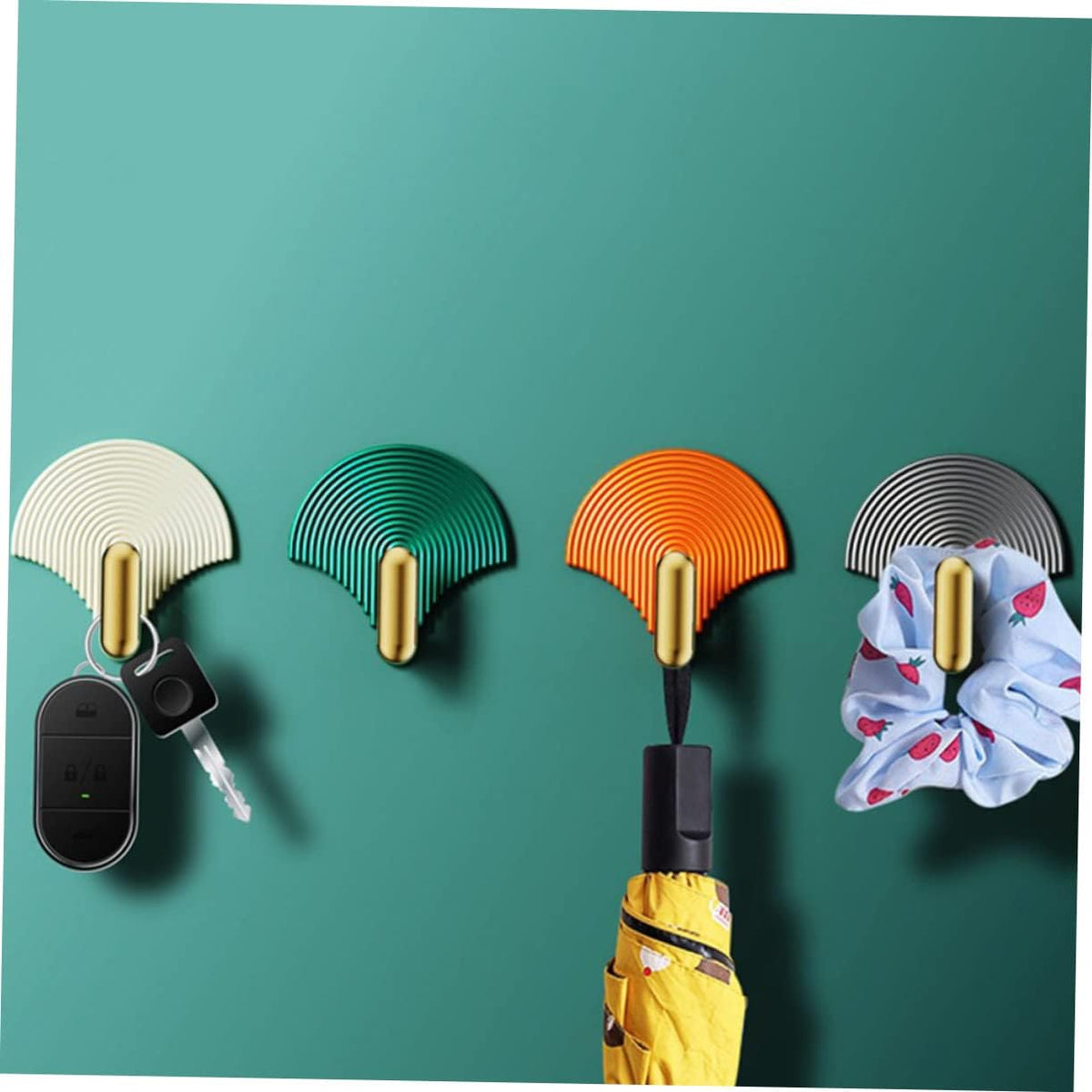 Fan hooks for keys, towels and bags