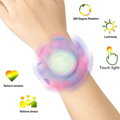 3-in-1 LED pop bracelet with push bubbles, spinner and lights