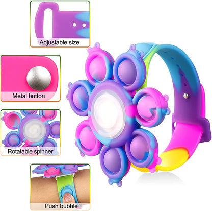 Silicone push bubble wristband sensory toy for kids