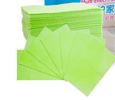Floor cleaning sheets in green