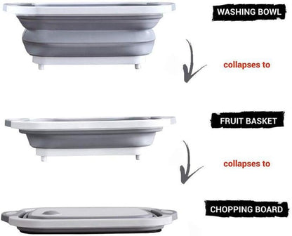 Collapsible cutting board for washing vegetables