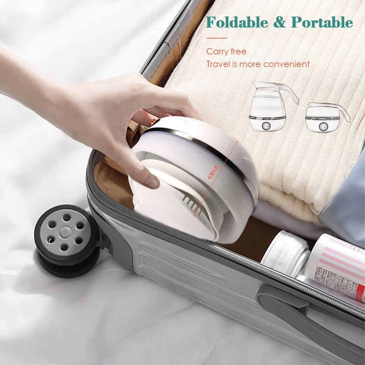 Portable foldable kettle for travel