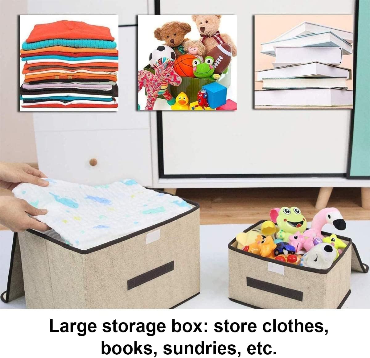 Stylish fabric storage box for clothes and household items