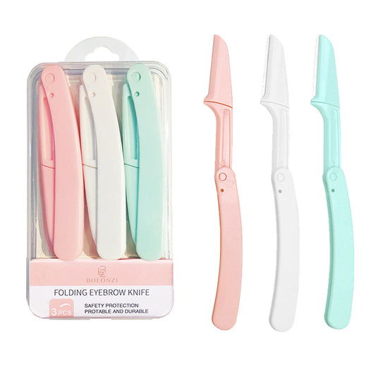 Foldable face razors, 3 pieces