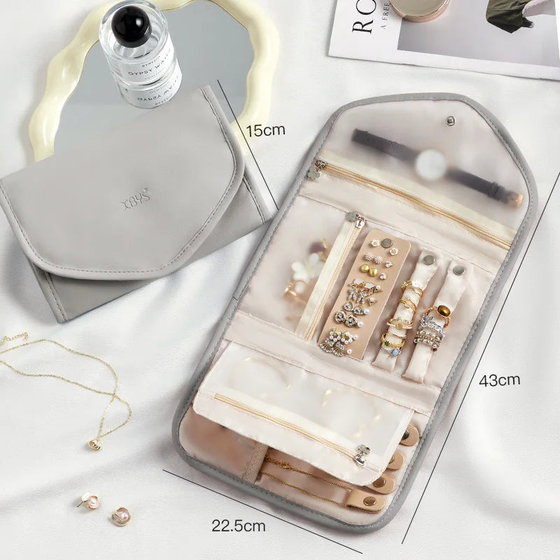 Foldable jewelry organizer, large in grey