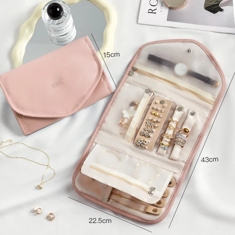 Foldable jewelry organizer, large in pink