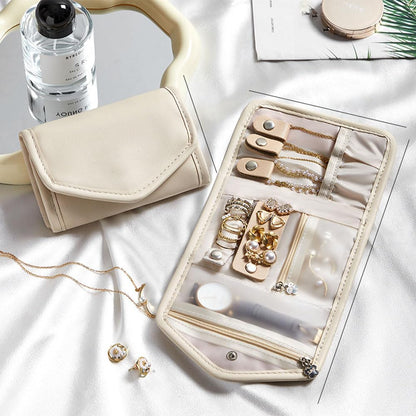 Foldable jewelry organizer, medium in beige