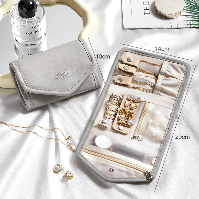 Foldable jewelry organizer, medium in grey