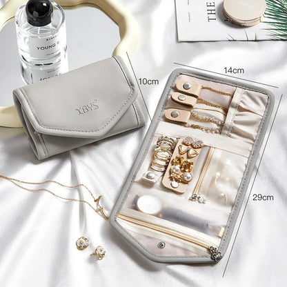 Foldable jewelry organizer, medium in grey