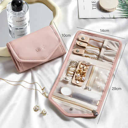 Foldable jewelry organizer, medium in pink