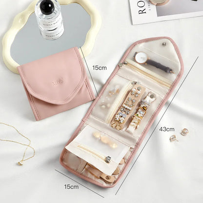 Foldable jewelry organizer, small in pink