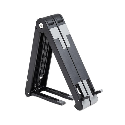 Foldable laptop, phone and tablet stand in black