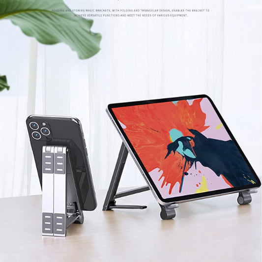 Foldable stand for laptops, phones and tablets
