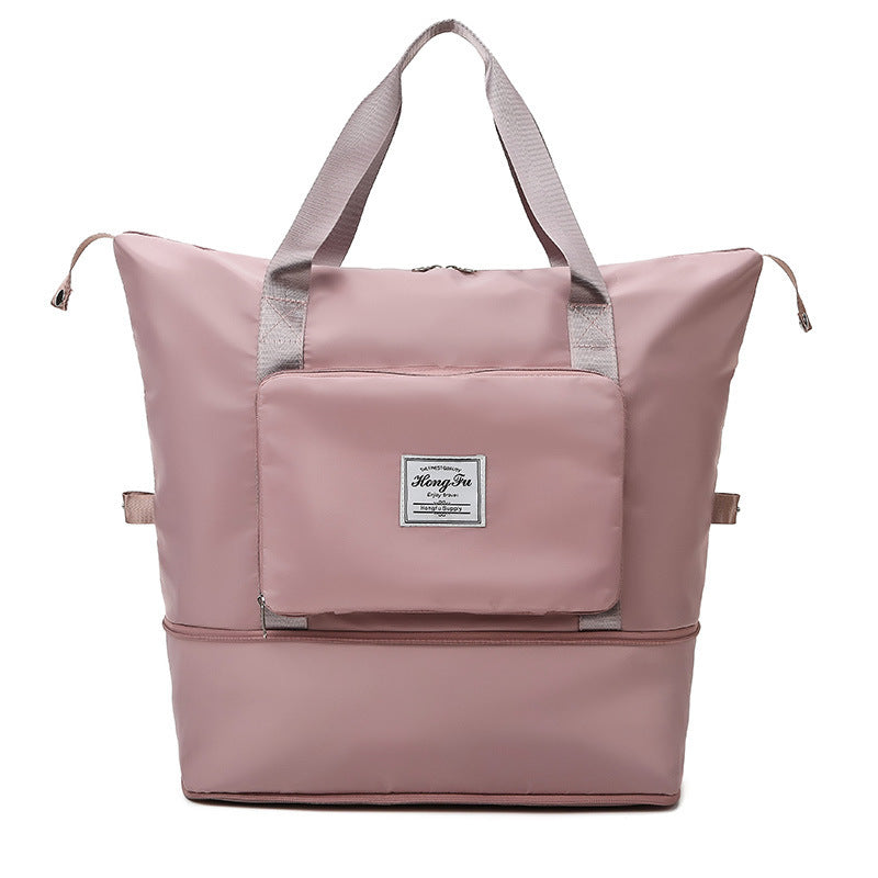Foldable style large capacity bag in dark pink