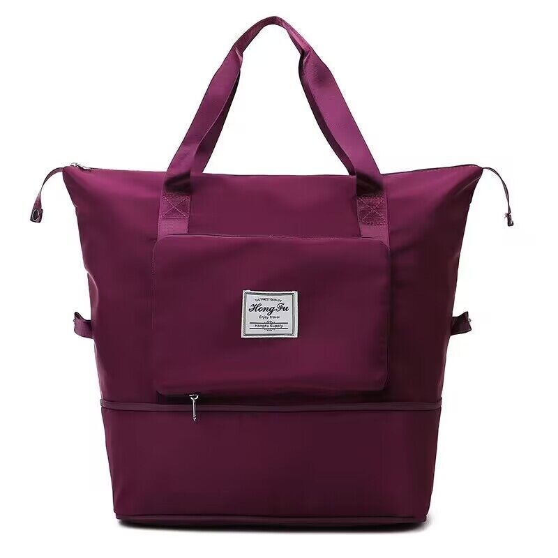 Foldable style large capacity bag in dark red
