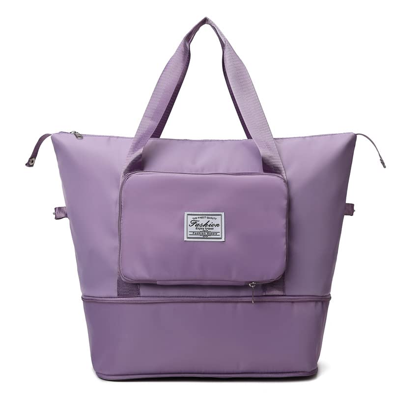Foldable style large capacity bag in purple
