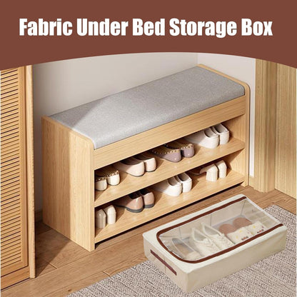 Shoe storage box under a bench