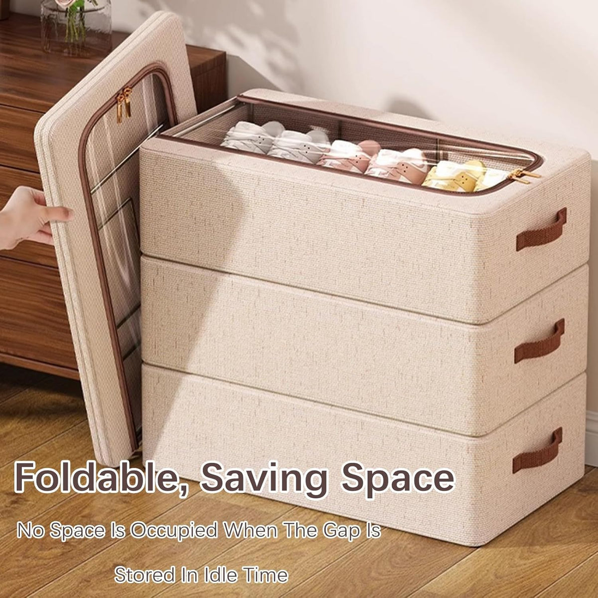 Foldable, space-saving shoe box