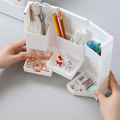 Multi-use foldable box organizer