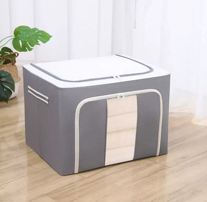 Foldable storage box in grey, 72L and 100L