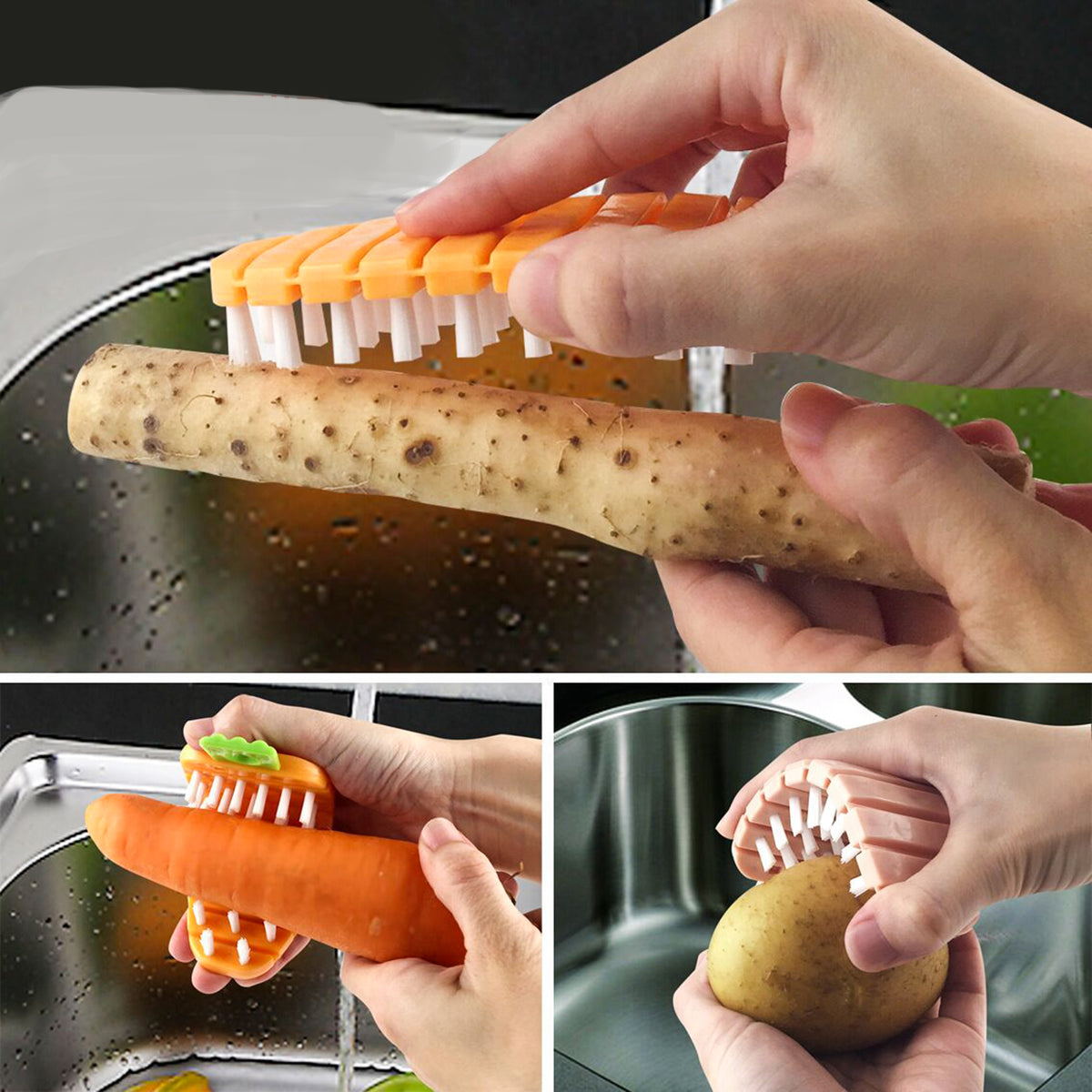 Kitchen produce cleaning brush