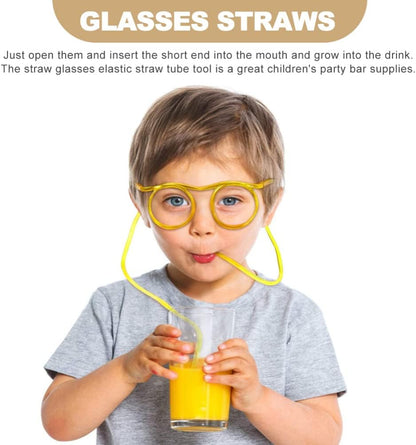 Loop straw eyeglasses for drinks