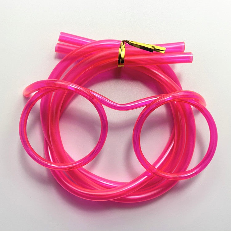 Fun eyeglasses drinking straw in pink
