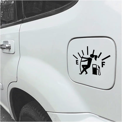 Funny car fuel tank lid sticker