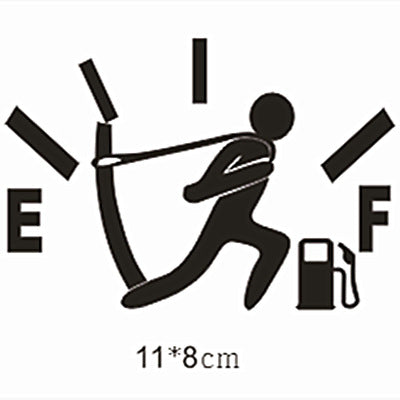 Funny fuel tank sticker, man design in black
